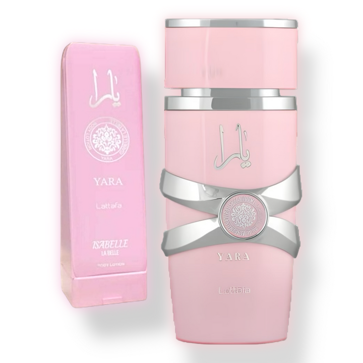 🌸 KIT FEMININO – LATTAFA YARA ROSE 100ML + ISABELLE LÁ BELLE CREME CORPORAL 200ML