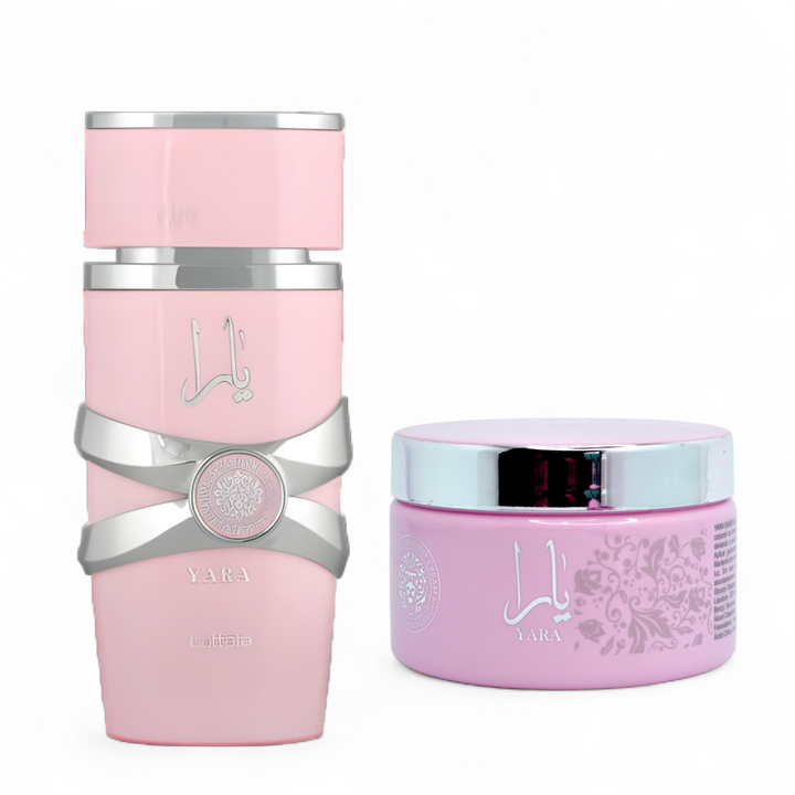 🌹 KIT FEMININO – LATTAFA YARA ROSE 100ML + ISABELLE LÁ BELLE PASTA CORPORAL 200ML